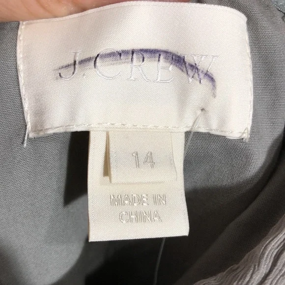 J. CREW | Arabelle Grey Silk Chiffon Strapless Formal Event Dress size 14 {NEW} - Picture 6 of 12